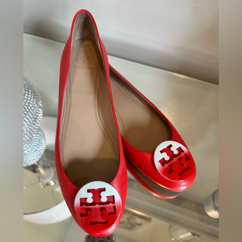 Tory Burch Red Ballet Flats